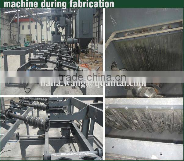 Steel pipe shot blasting clean-up machine