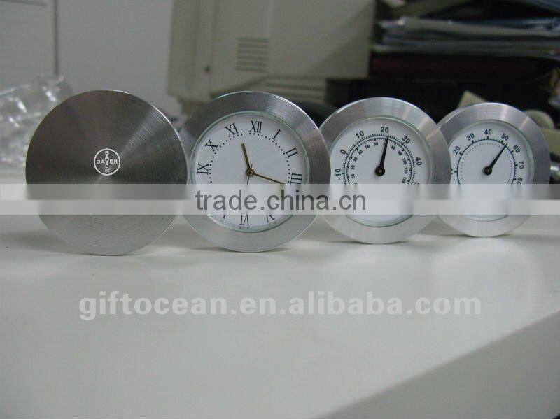 metal weather station clock, business gifts set, thermometer & hygrometer clock