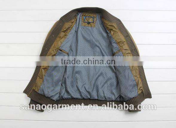 2015 casual men's knitted collar slim fit cotton-padded jacket