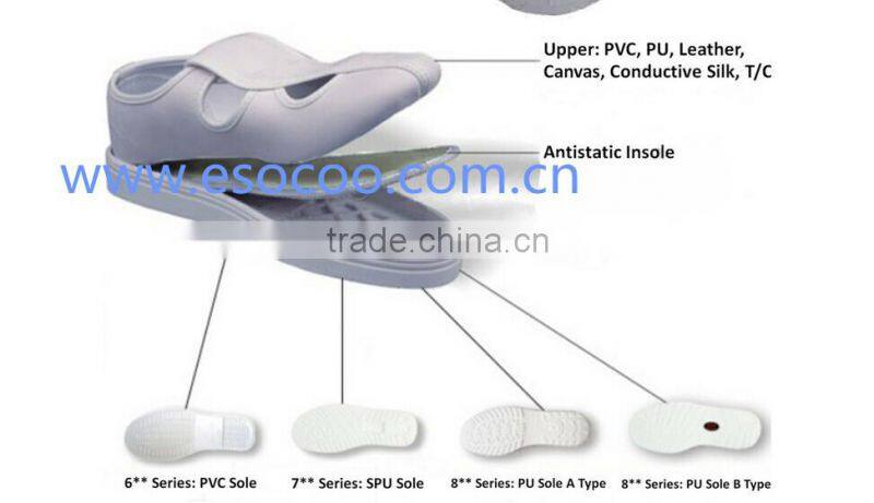 white four hole pvc anti-static work shoes