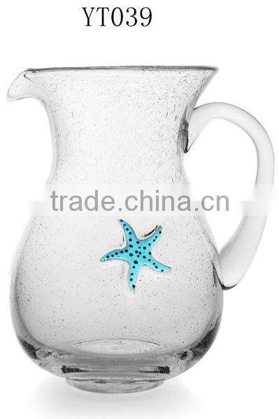 Classic beach beer ,juice glass pot,sea star Glass
