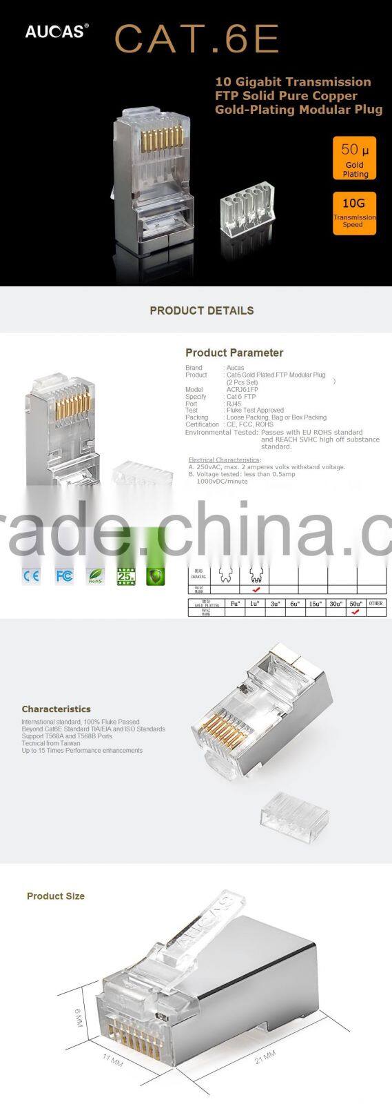 Best Price Network Cable FTP Cat6 Plug RJ45 Connector Male PCB Connector Shielded Hot Sell