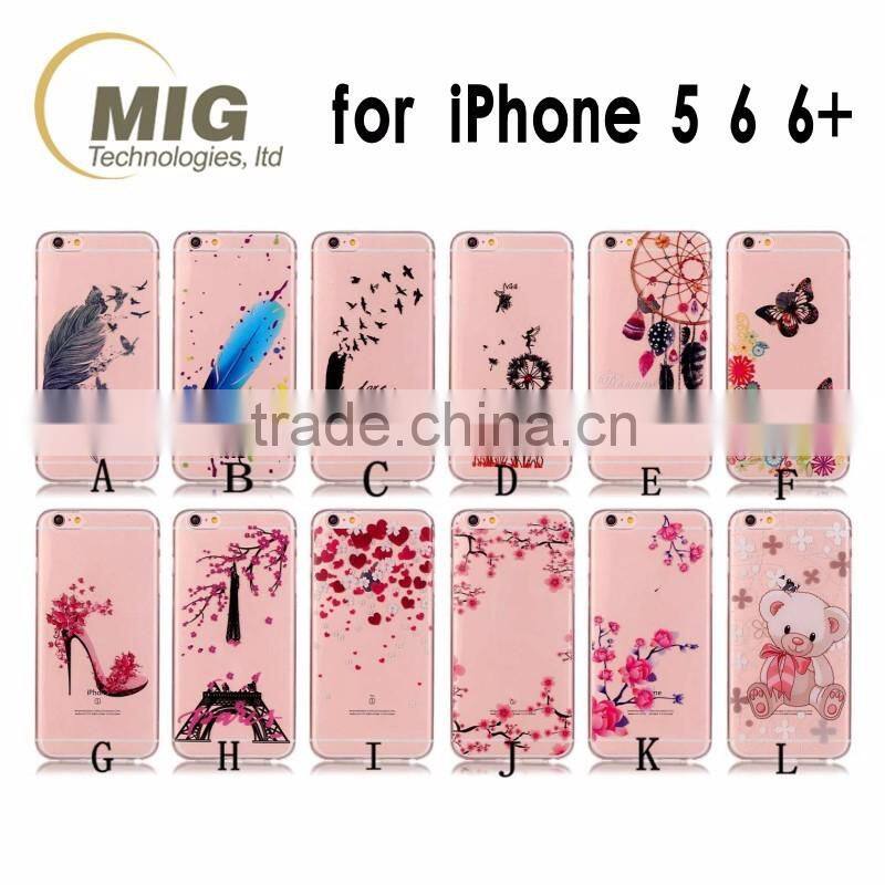 Fasion design Transparent TPU phone case , sample free mobile phone case for iphone 6/6S PLUS