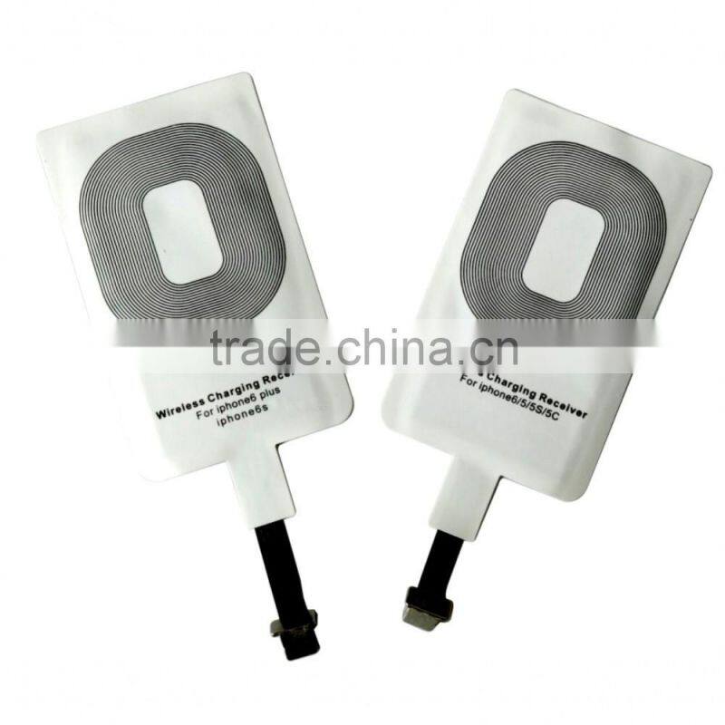 Qi portable charger Receiver for iPhone 5/5s/5c, wireless charger receiver for iPhone 6/6s/lighting usb