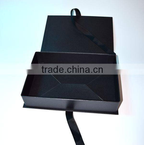 Hot sale recycle shoe box folding black with window for lady