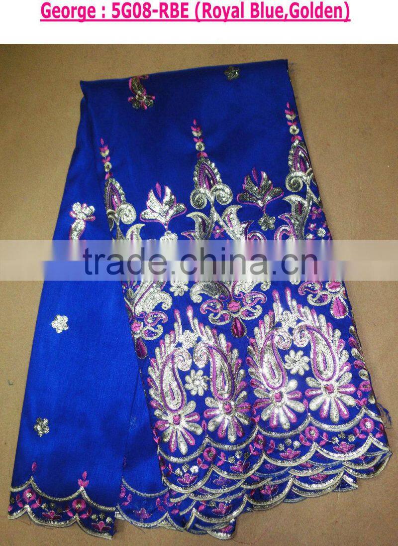 2016 new arrival high quality african raw silk george for evening dress