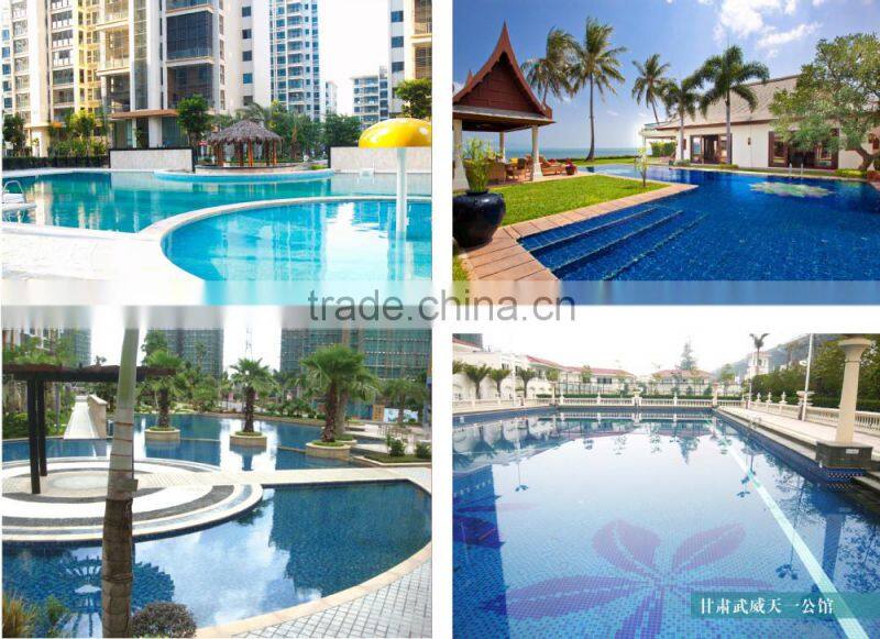 Olympic standard glazed blue swimming pool ceramic tiles for sale