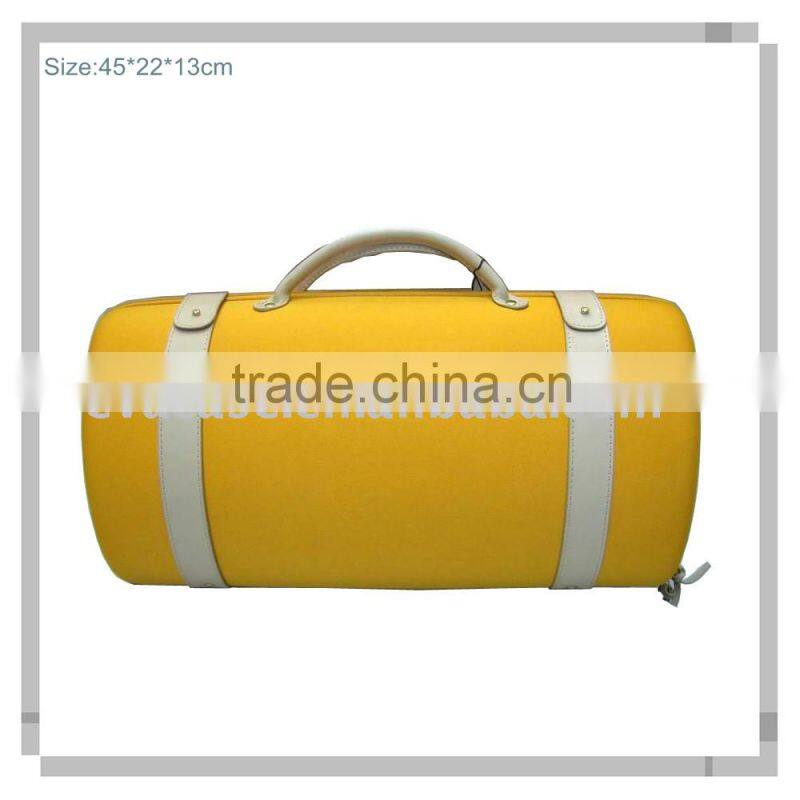 Protable eva case for single bottle with two glasses