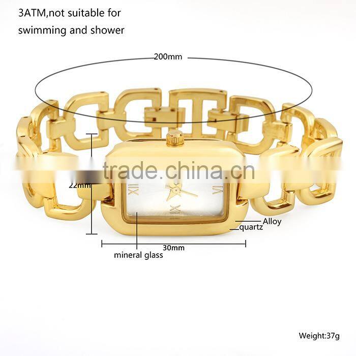 New Technology 2016 Stainless Steel Gold Plated Wrist Watch