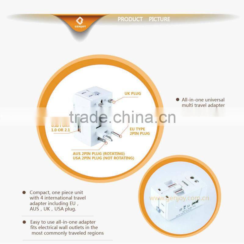 Power strip socket solar charger led flashlight travel adapter