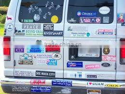 waterproof bumper decal with uv printing