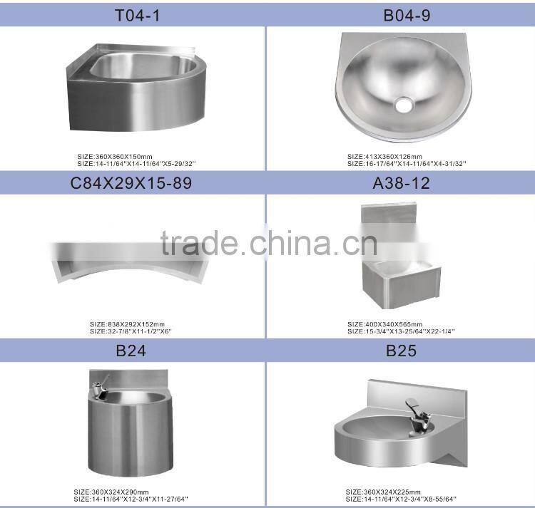 304 stainless steel wall mounted sink for outdoor