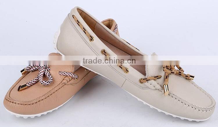 Fashion Lady Lychee Leather Soft Casual Driving Moccasin Boat Loafer Shoe