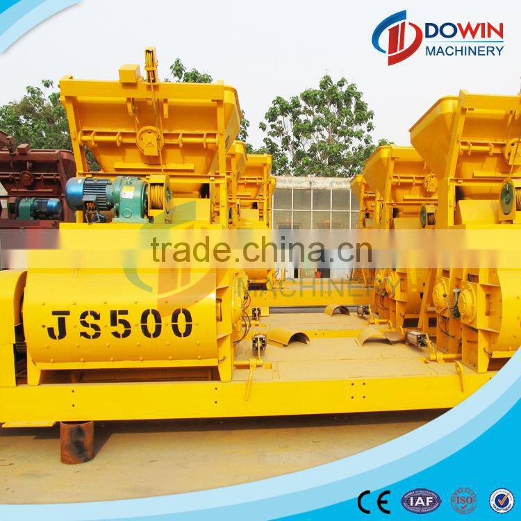twin shaft concrete mixer spare parts JS500 concrete mixer machine with lift