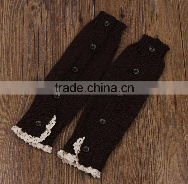 2015 hot sale leg warmers long cotton women wholesale lace boot socks