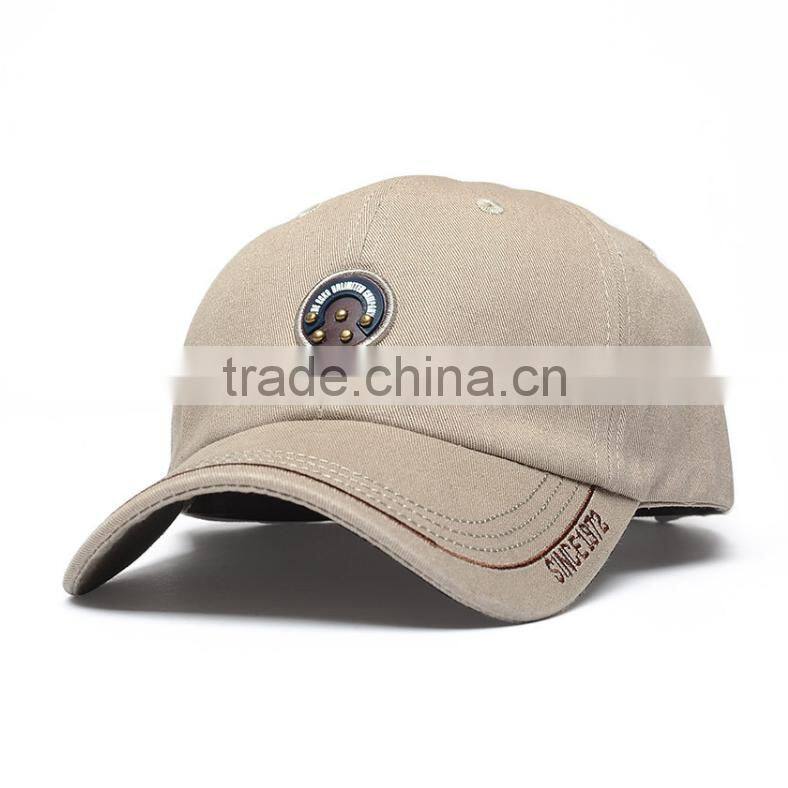 Unstructured baseball hat with custom logo stiched for wholesale