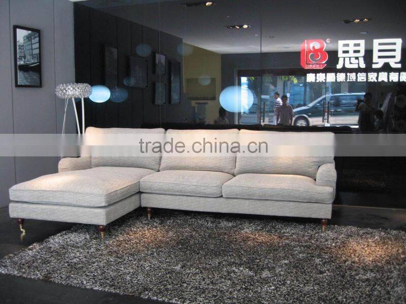 German style streamlined tasteful corner sofa design,down feather linen sofa