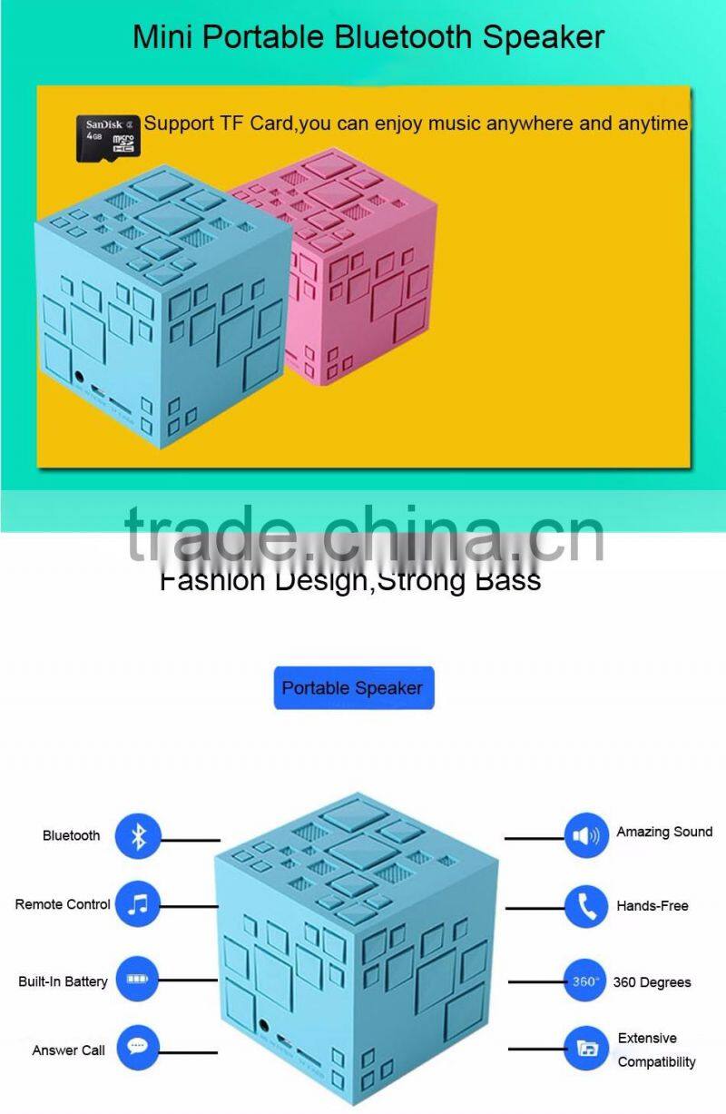 Mini Portable Q+ LED Bluetooth Speaker Square Subwoofer Speakers with Mic TF FM Radio Sound Box Boombox For Phone MP3 Player