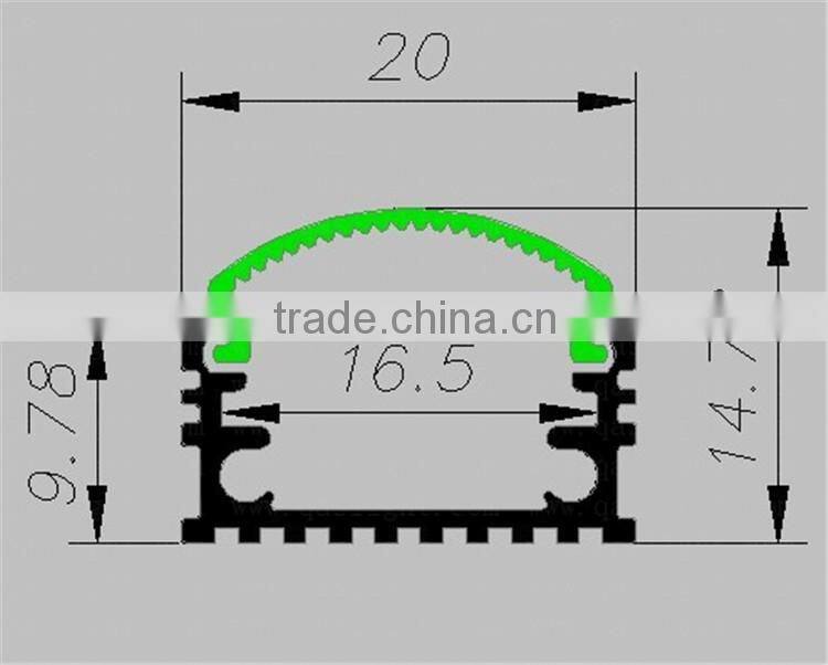 15x20mm LED Strip Aluminum Channel For Ceiling Or Pendent Light