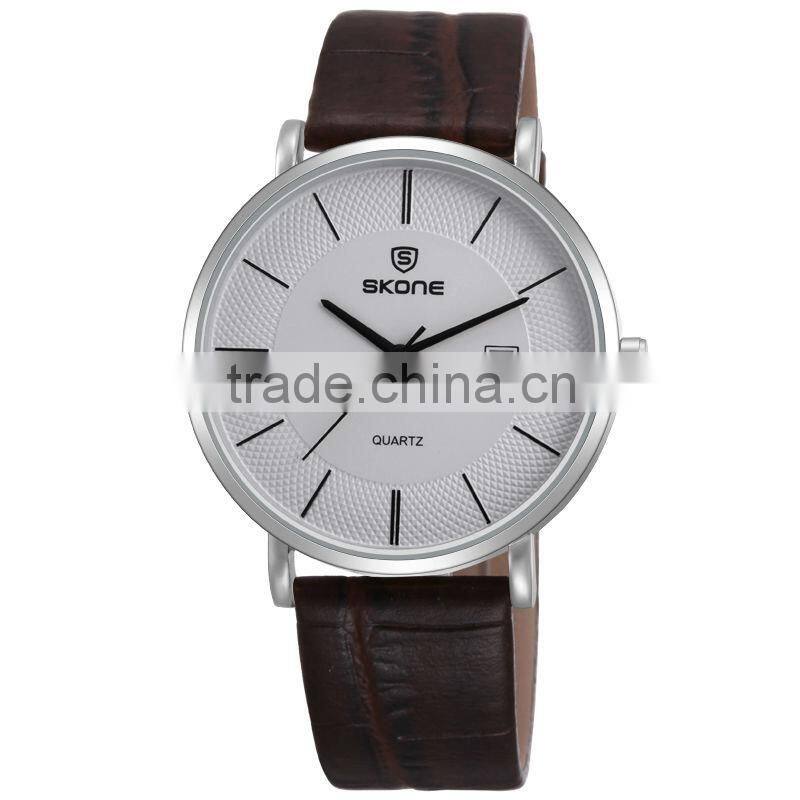 SKONE 9307 perfect quartz japan movement gold mens watch