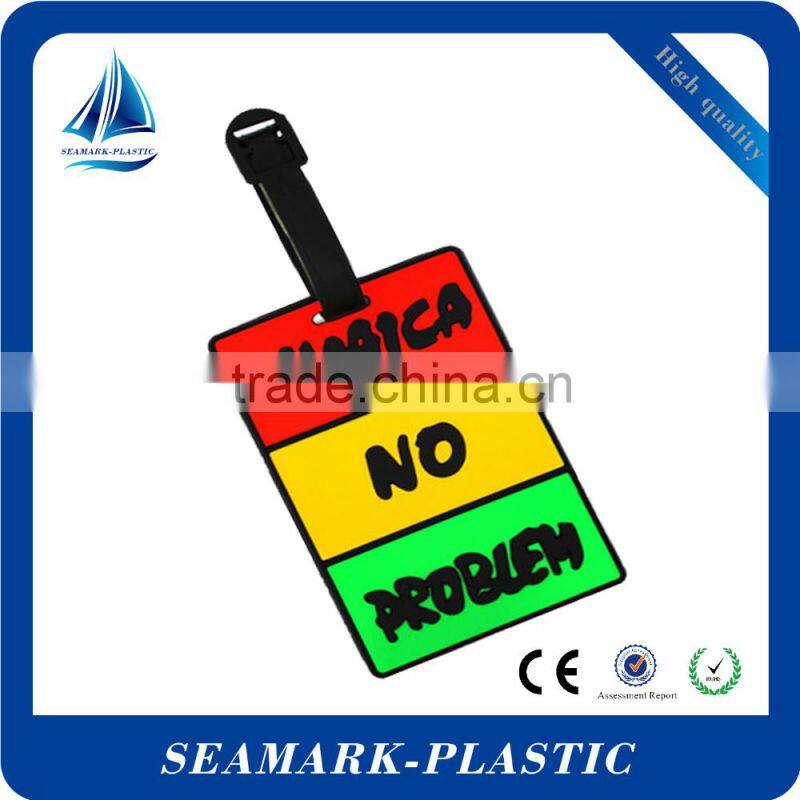 2016 wholesale custom made silicone rubber hotel luggage tag