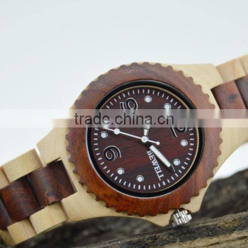 2015 personality special wooden design stylish charming water resistant watch(WJ-3914)