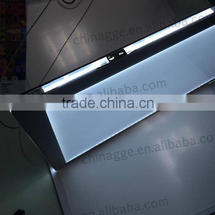 LED Illuminated Window Dispay Edge Lit Frame Acrylic Crystal Edge Lit LED Poster Frame