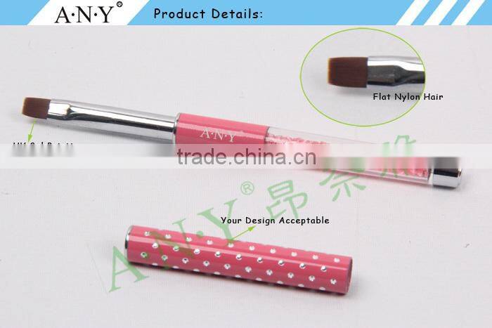 ANY Nail Art Beauty Design UV Gel Nails Building Rhinestone Pink Nail Brush Pennelli