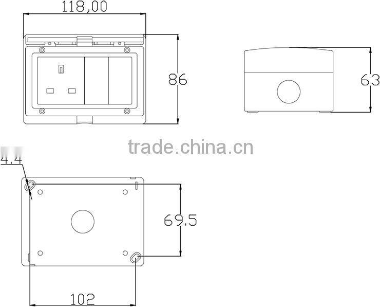 French socket CF-S2S series 16A ABS Waterproof switch socket Wall plug & sokcet IP55 two gang
