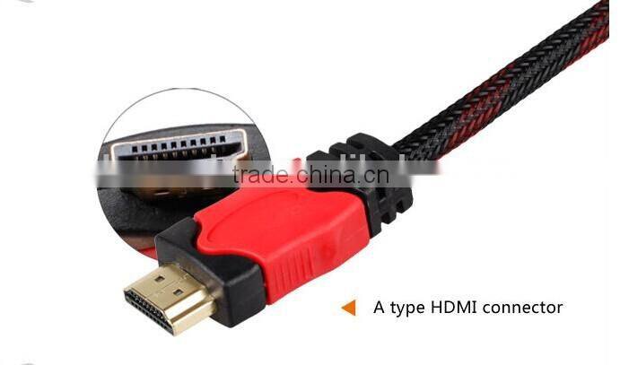 Goldden plated mini HDMI cable high speed braid jacket with ferrite cores