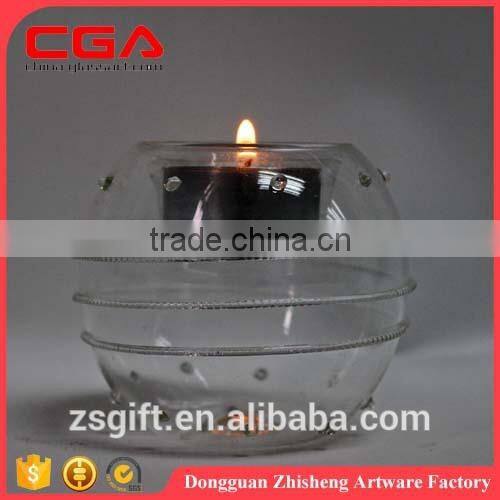 Chinese factory produce colorful fashion glass candle holders for home decoration