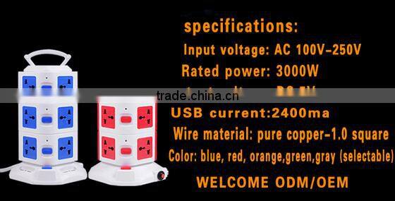 250v universal electrical extension multi power socket outlet