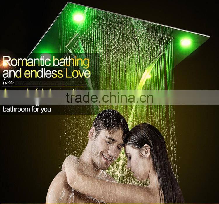 Rainbow color changing bathroom shower head led electrical waterfall shower head with hot cold high flow faucet mixer
