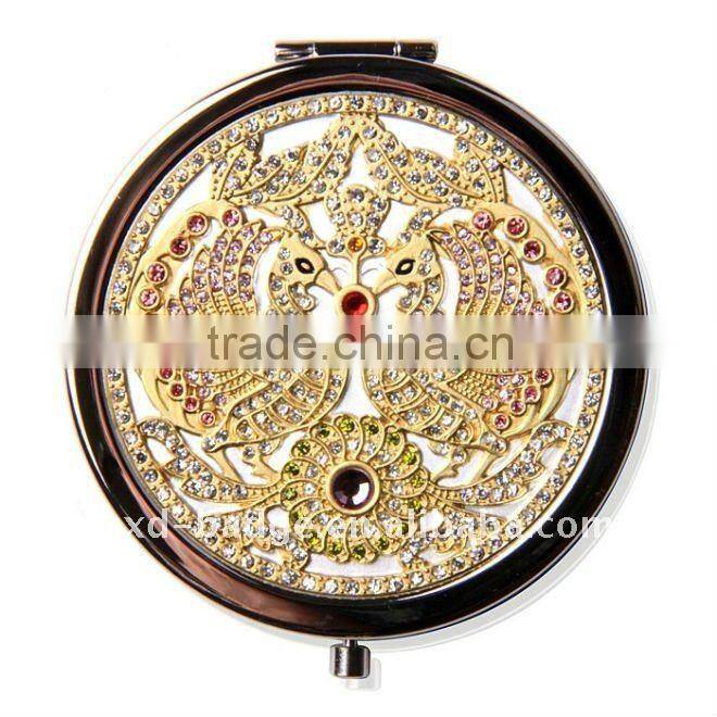 Colorful Crystal foldable mirror/double-sided makeup mirror/compact mirror