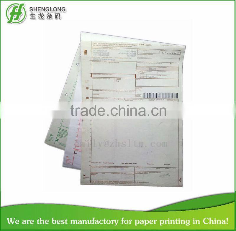 (PHOTO) black copy image 3-ply business form with or without hole