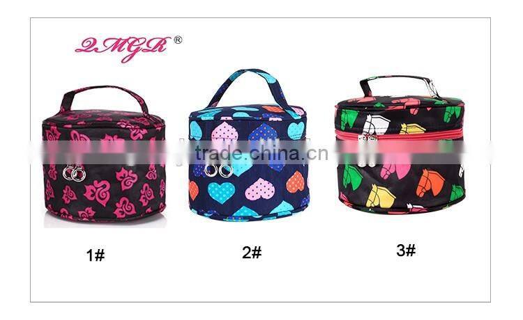 Wholesale lady Popular Satin Round Cosmetic Bag