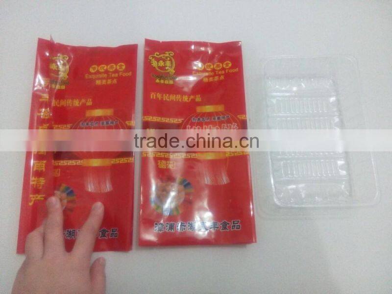 Plastic Back Center Heat Sealed Tea Food Packaging Bag With Blister Tray