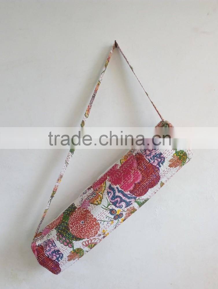 Hippie Cross Body Shoulder Bags Yoga Mat Bag Traditional Yoga Bag Embroidery Kantha Yoga Bag Handmade Cross Body Bag