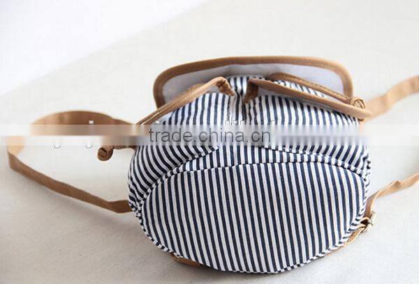 2014 new product mini backpack fashion lady designer strip school backpack bags
