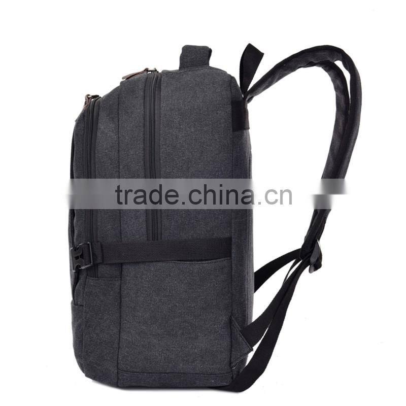 OEM Factory Custom Fashion Black Notebook Laptop Backpack Trendy mens canvas backpack