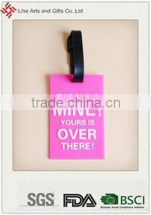 Wholesale custom blank plastic luggage tag soft pvc luggage tag for travel