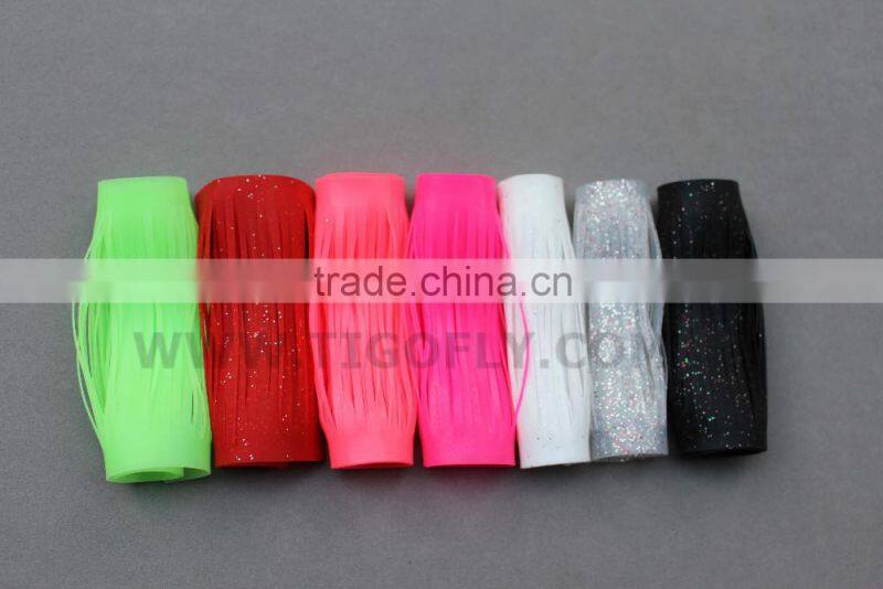 Assorted Colors Ladder Shaped Silicone Skirt Fly Tying Material Beard Squid rubber thread