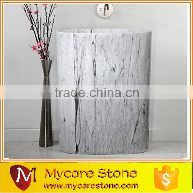 Dark Emperador Marble bathroom Pedestal Sink