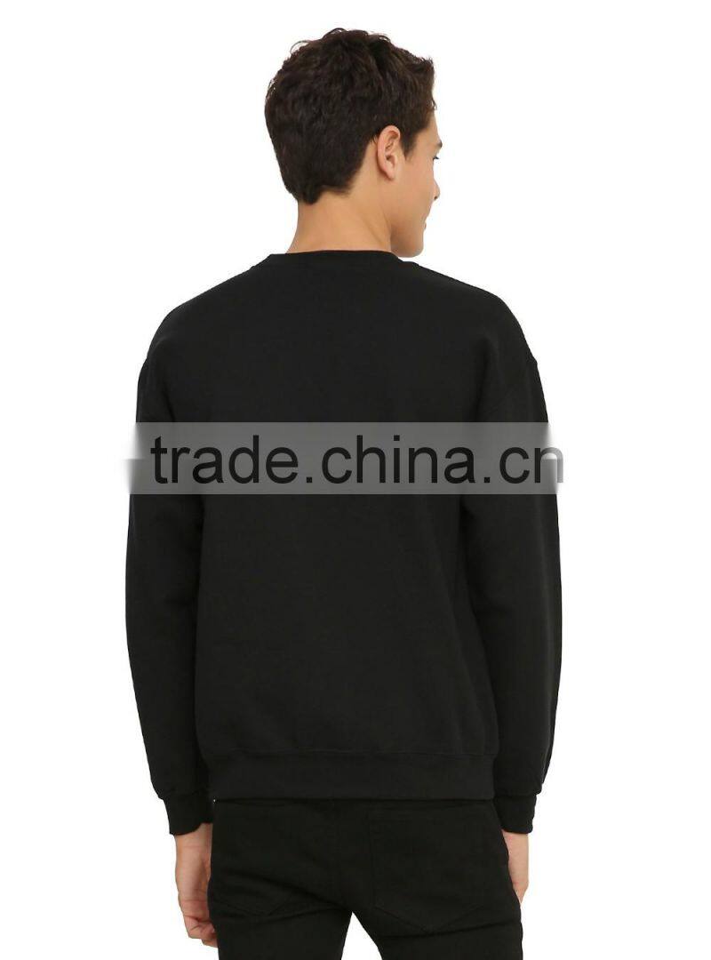 Daijun promotion causal silk-screen logo round neck black print custom men hoodies