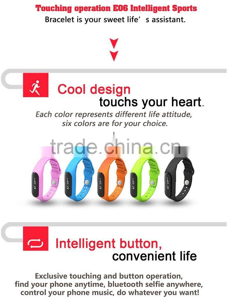 Mindary smart wristband bluetooth with OLED Touch Screen Waterproof IP67 e06 smart bracelet