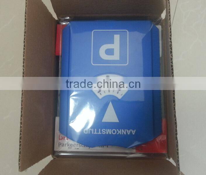 Novelty Euro PS plastic parking disc clock with ice scraper - K045