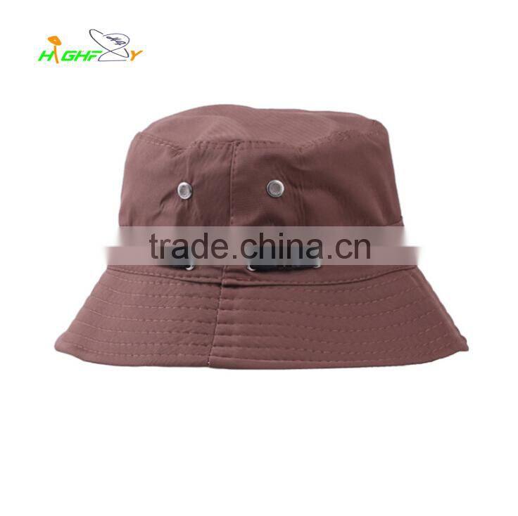 China manufacture polyester fabric pure color outdoor activities Panama bucket hat