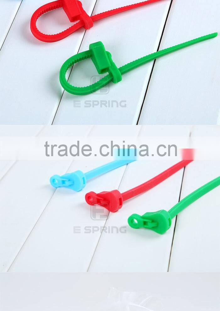 High Quality Candy Color Silicone Sealing Clip Strapping Tape For Snack Food Bag Cellphone PC Cables Ties