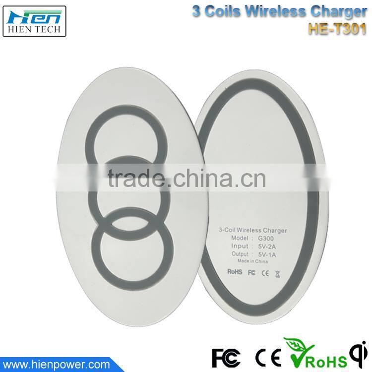 High quality 3 coil qi wireless induction battery charger for lenovo from China
