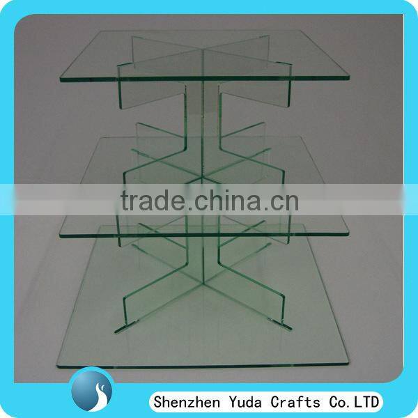 3 tiers acrylic wedding cake stand, display stand for cupcake, square clear glass cake stand